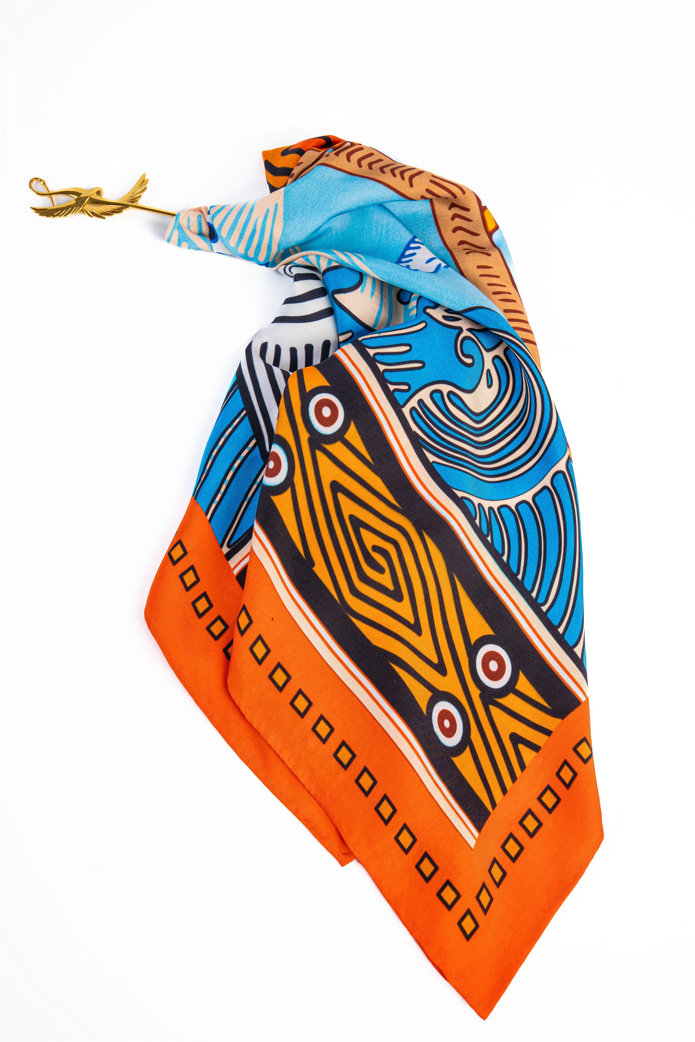 Printed silk scarf
