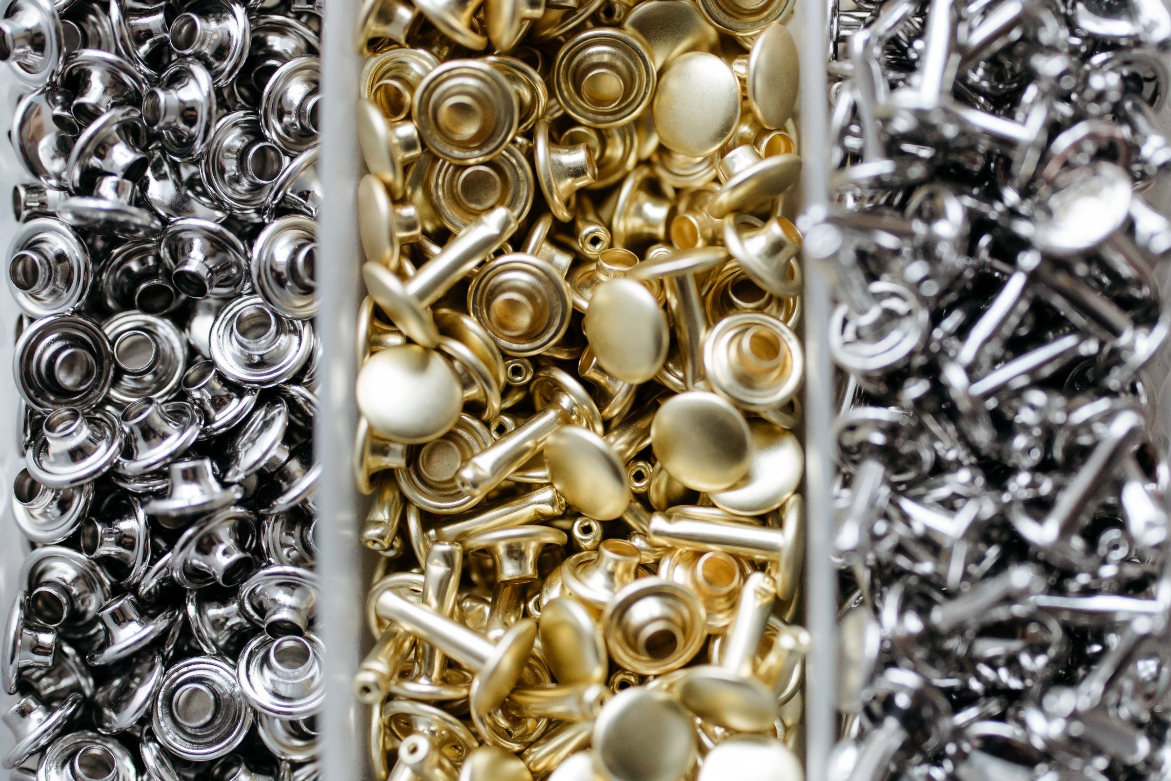 Rivets, snaps and eyelets